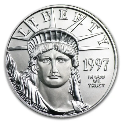 1997年 (新品) アメリカ「イーグル・ウオーキング リバティ」純プラチナ 1/2オンス プラチナ貨