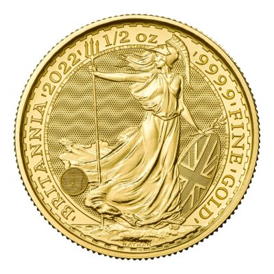 2022年 (新品) イギリス「ブリタニア」純金 1/2オンス 金貨
