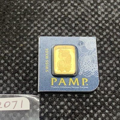 (新品) スイス パンプ「マルチグラム」純金 1グラム バー 保証番号付 #12071