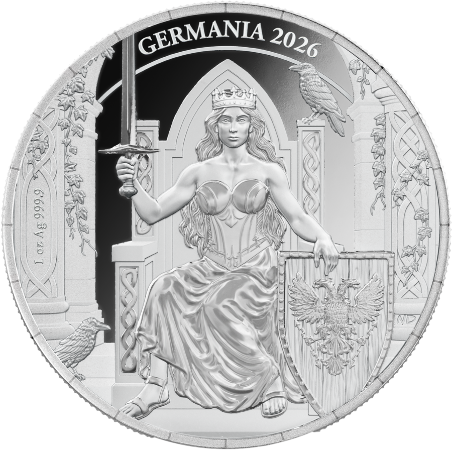 2026年 (新品) ポーランド「ゲルマニア」純銀 1オンス プルーフ 銀貨