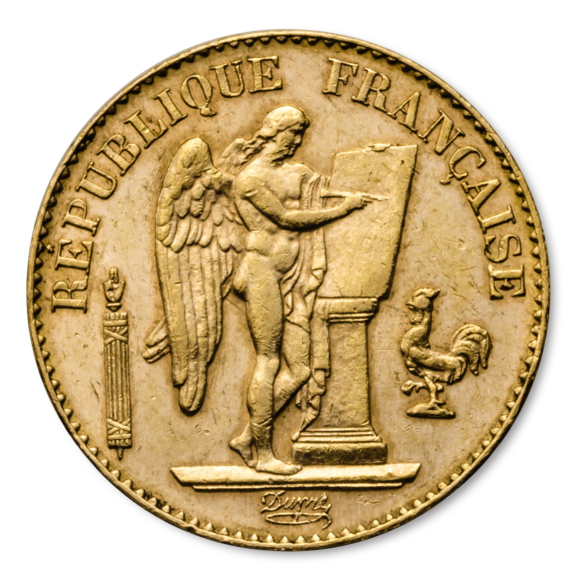 1871年〜1898年 フランス 20フラン エンジェル 90% 金 5.8グラム