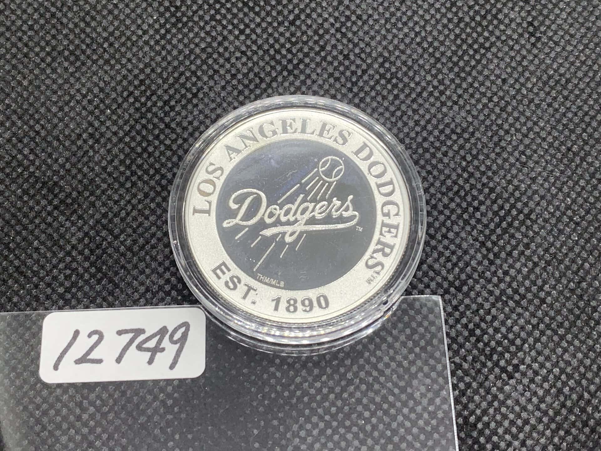新品) アメリカ「MLB ロサンゼルス・ドジャース」純銀 1オンス メダル