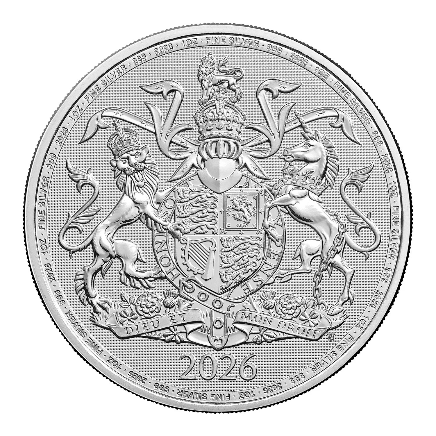 2026年 (新品) イギリス「英国王室の紋章・ライオンとユニコーン」純銀