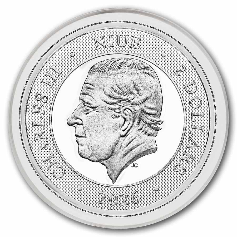 2026年 (新品) ニウエ「南十字星」純銀 1オンス ハイリリーフ 銀貨