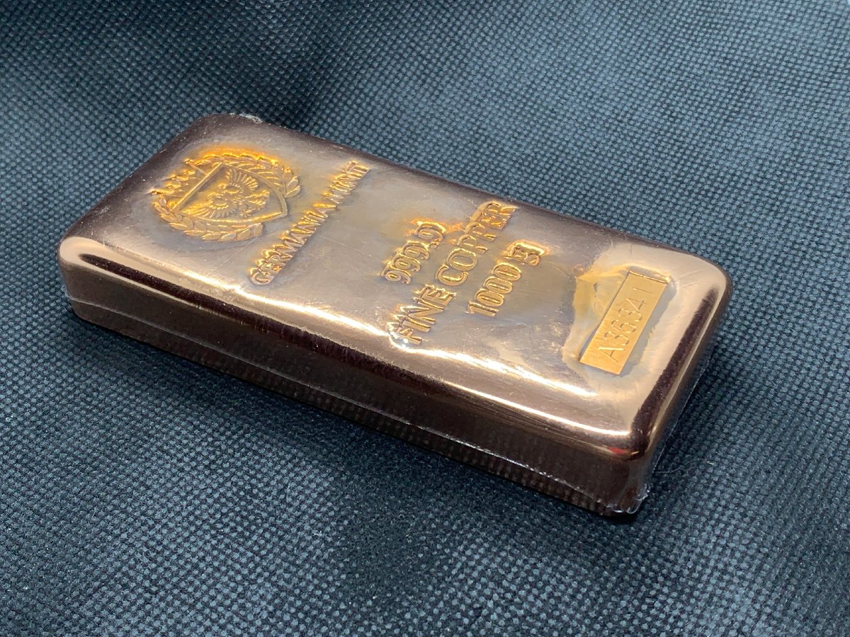 新品) ポーランド ゲルマニア 純銅 赤金 1キロ キャスト バー #11896