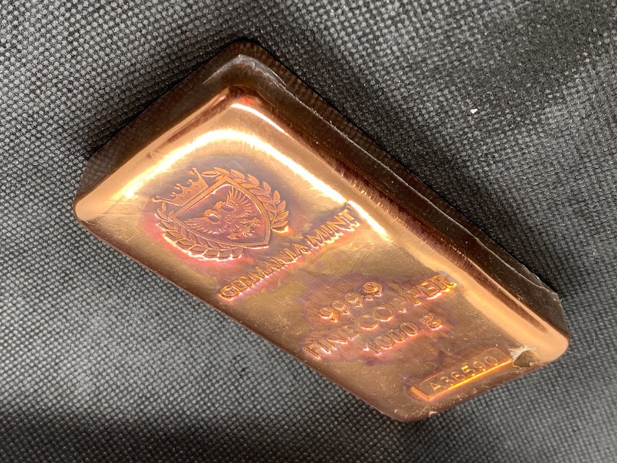 新品) ポーランド ゲルマニア 純銅 赤金 1キロ キャスト バー #12403
