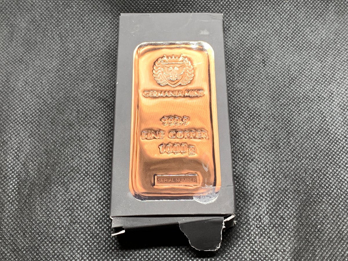 新品) ポーランド ゲルマニア 純銅 赤金 1キロ キャスト バー #12403